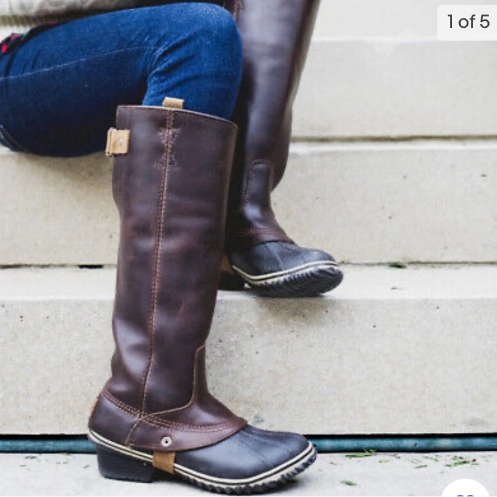 SOREL SLIMPACK TALL NUTMEG BROWN EQUESTRIAN Riding Rain/Snow Boots, NWT, Sz 8
